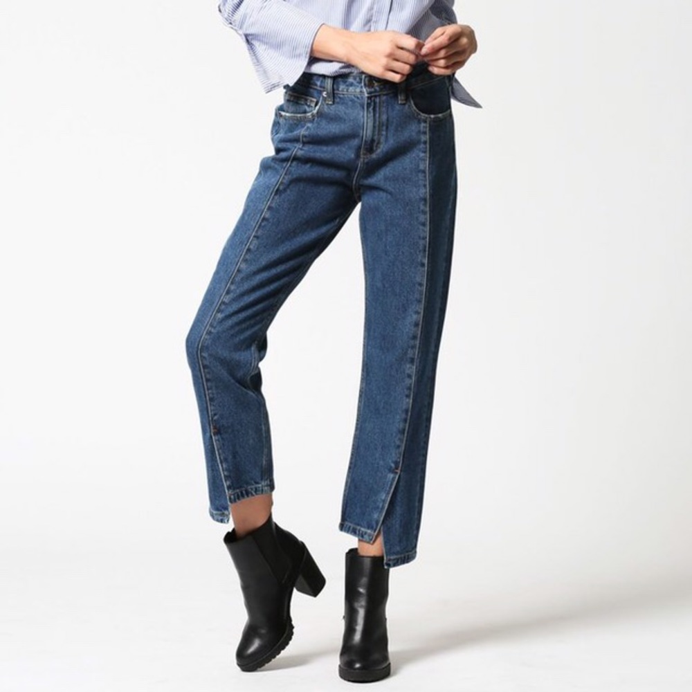 Hidden Tracey Pin Tuck Front Slit High Rise